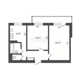 2-к квартира, вторичка, 45м2, 9/9 этаж