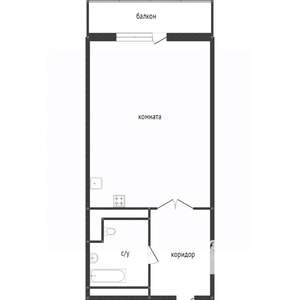 Студия квартира, вторичка, 42м2, 4/9 этаж