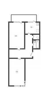 2-к квартира, вторичка, 59м2, 1/10 этаж