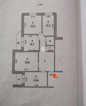 4-к квартира, вторичка, 87м2, 10/17 этаж