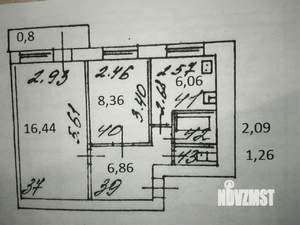 2-к квартира, вторичка, 42м2, 5/5 этаж