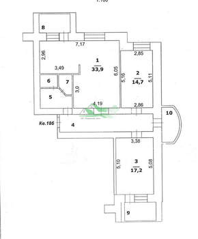 3-к квартира, вторичка, 90м2, 9/10 этаж