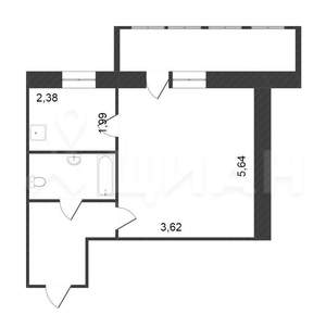 1-к квартира, вторичка, 33м2, 5/5 этаж