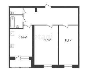 2-к квартира, вторичка, 66м2, 2/12 этаж