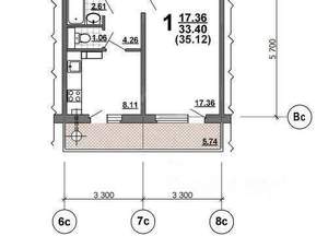 1-к квартира, вторичка, 34м2, 2/11 этаж