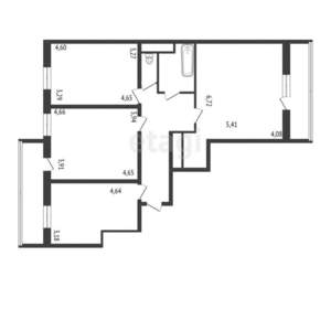 3-к квартира, вторичка, 104м2, 3/4 этаж
