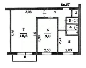 2-к квартира, вторичка, 45м2, 7/9 этаж