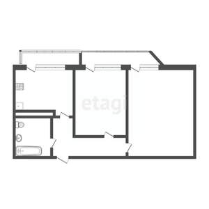 2-к квартира, вторичка, 56м2, 8/13 этаж