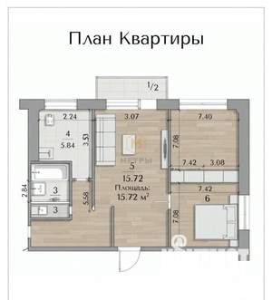 3-к квартира, вторичка, 46м2, 5/5 этаж