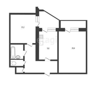 2-к квартира, вторичка, 60м2, 3/14 этаж