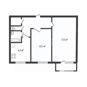 2-к квартира, вторичка, 45м2, 5/5 этаж