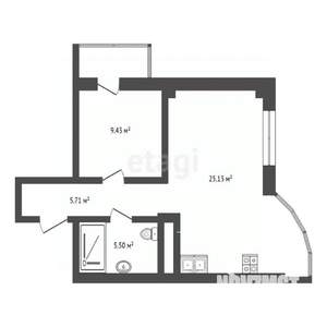 2-к квартира, вторичка, 42м2, 9/15 этаж