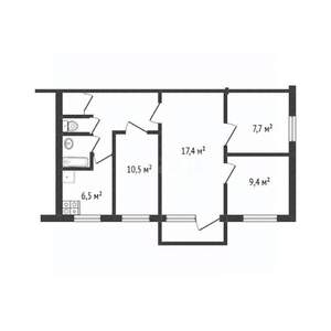 4-к квартира, вторичка, 61м2, 1/5 этаж