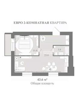 2-к квартира, вторичка, 44м2, 3/5 этаж