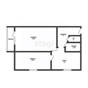 2-к квартира, вторичка, 41м2, 3/5 этаж
