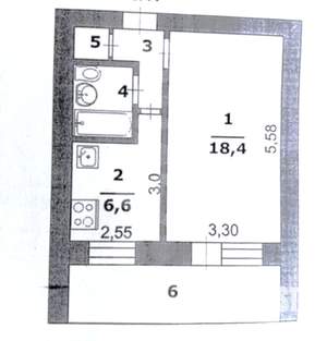1-к квартира, вторичка, 32м2, 7/9 этаж