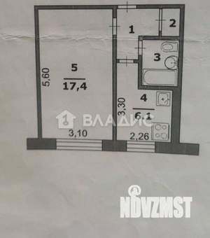 1-к квартира, вторичка, 30м2, 1/5 этаж