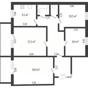4-к квартира, вторичка, 71м2, 1/9 этаж