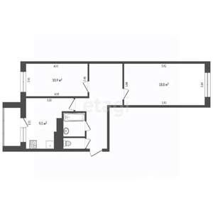2-к квартира, вторичка, 56м2, 3/5 этаж