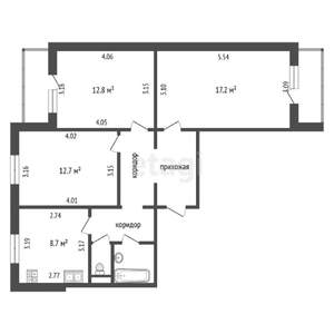 3-к квартира, вторичка, 69м2, 7/10 этаж