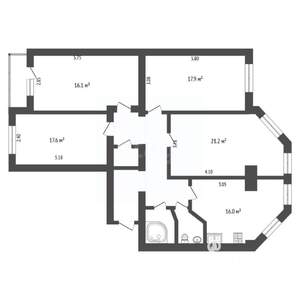 4-к квартира, вторичка, 115м2, 4/17 этаж