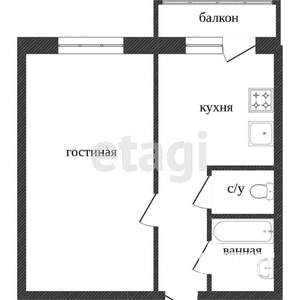 1-к квартира, вторичка, 40м2, 2/11 этаж