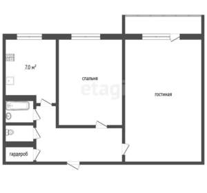 2-к квартира, вторичка, 45м2, 2/5 этаж