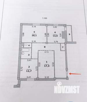 3-к квартира, вторичка, 95м2, 7/9 этаж