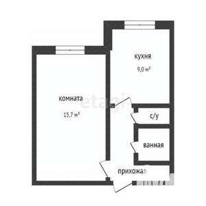 1-к квартира, вторичка, 36м2, 9/9 этаж