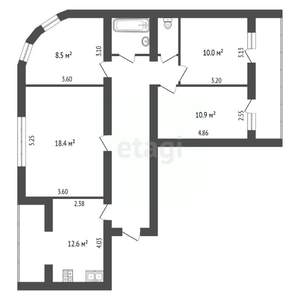 4-к квартира, вторичка, 82м2, 9/15 этаж