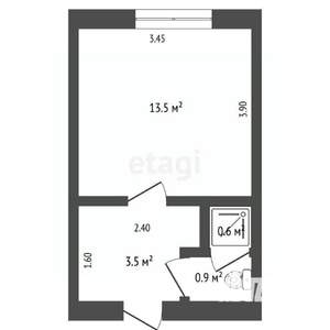 1-к квартира, вторичка, 19м2, 5/5 этаж