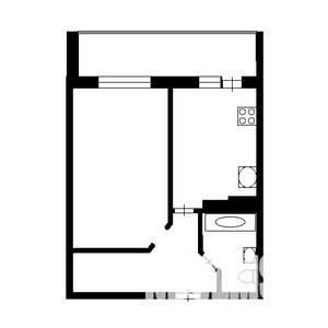 1-к квартира, вторичка, 41м2, 2/5 этаж