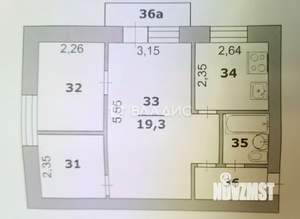 2-к квартира, вторичка, 44м2, 2/3 этаж