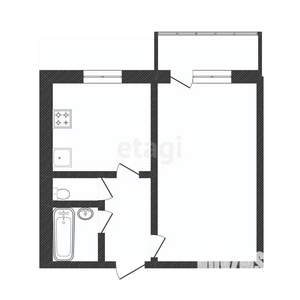 1-к квартира, вторичка, 59м2, 8/16 этаж