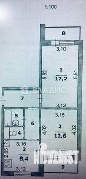 2-к квартира, вторичка, 51м2, 3/10 этаж
