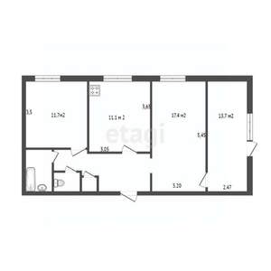 3-к квартира, вторичка, 65м2, 9/9 этаж