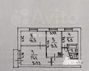 3-к квартира, вторичка, 51м2, 3/5 этаж