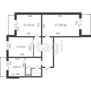 3-к квартира, вторичка, 71м2, 6/10 этаж