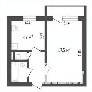 1-к квартира, вторичка, 35м2, 9/9 этаж