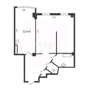 1-к квартира, вторичка, 90м2, 9/15 этаж