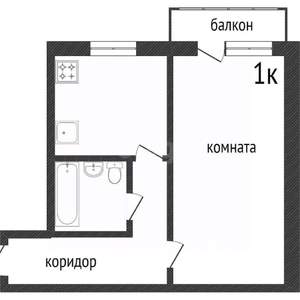1-к квартира, вторичка, 46м2, 10/12 этаж
