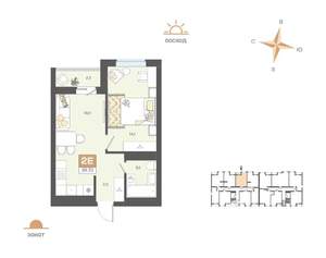 2-к квартира, вторичка, 40м2, 4/8 этаж