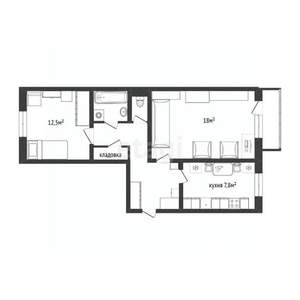 2-к квартира, вторичка, 51м2, 2/5 этаж