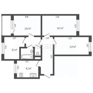 4-к квартира, вторичка, 75м2, 4/10 этаж