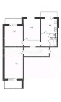 3-к квартира, вторичка, 69м2, 6/10 этаж