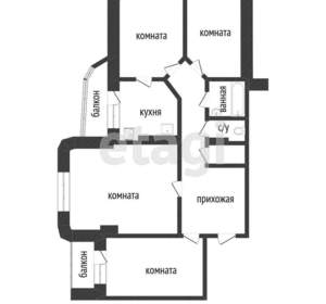 4-к квартира, вторичка, 85м2, 7/17 этаж