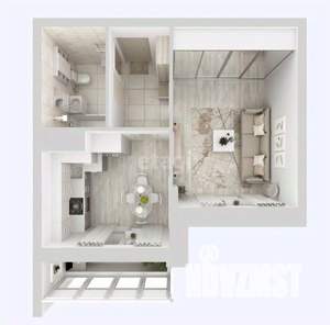 1-к квартира, вторичка, 40м2, 1/8 этаж