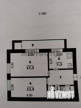 2-к квартира, вторичка, 49м2, 1/12 этаж