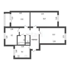 4-к квартира, вторичка, 78м2, 2/9 этаж