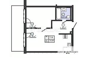 1-к квартира, вторичка, 39м2, 1/8 этаж